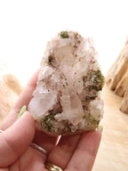 Epidote + Clear Quartz Cluster