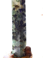 Prehnite & Epidote Inclusions Tower + Stand