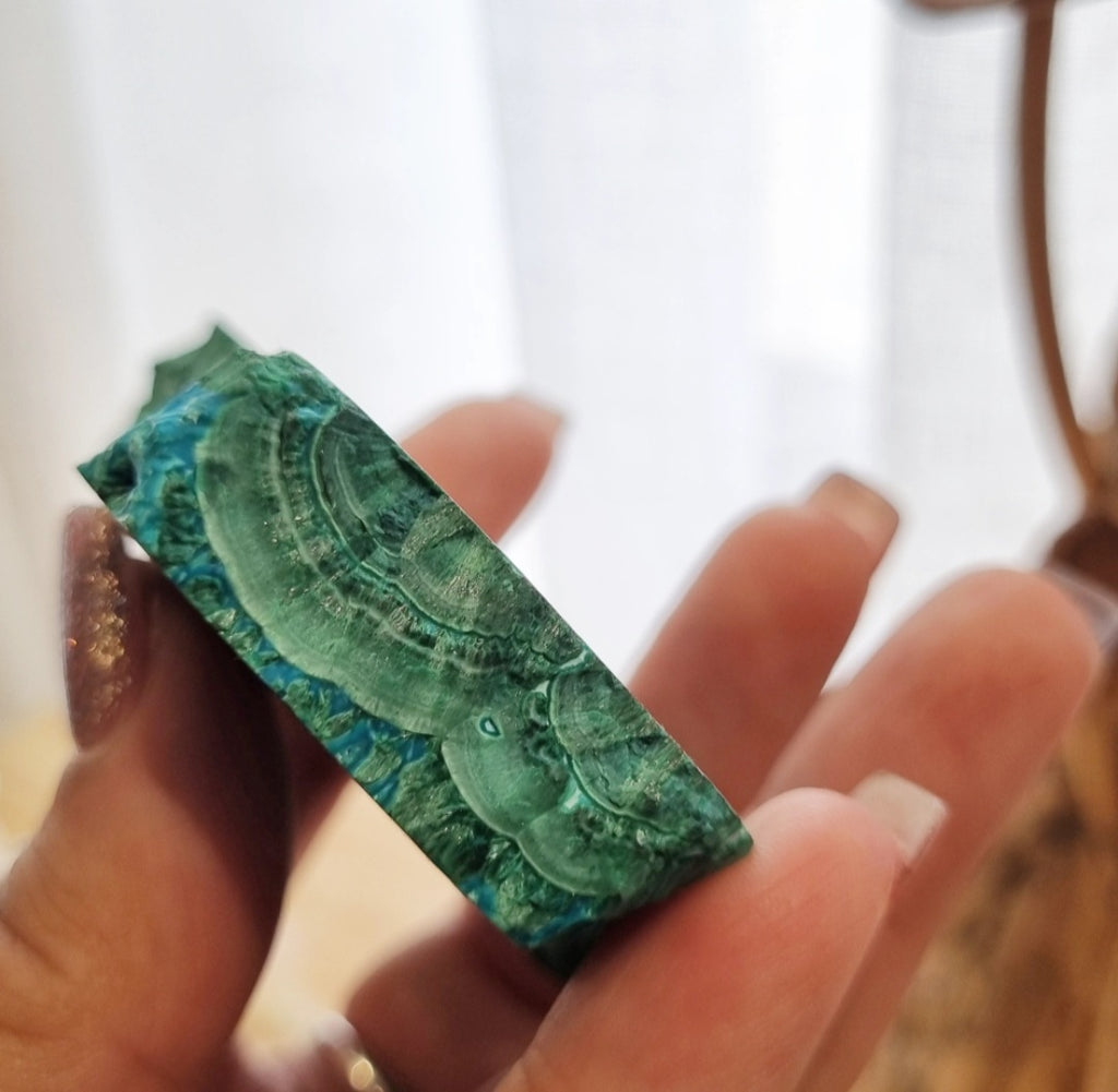 Chrysocolla & Malachite Slab + Stand | 147g