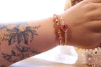 Double Wrap Gold Wire Bangle | Fire Quartz