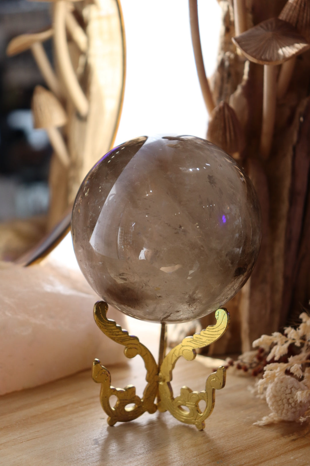 Smokey Quartz Sphere + Stand | 780g