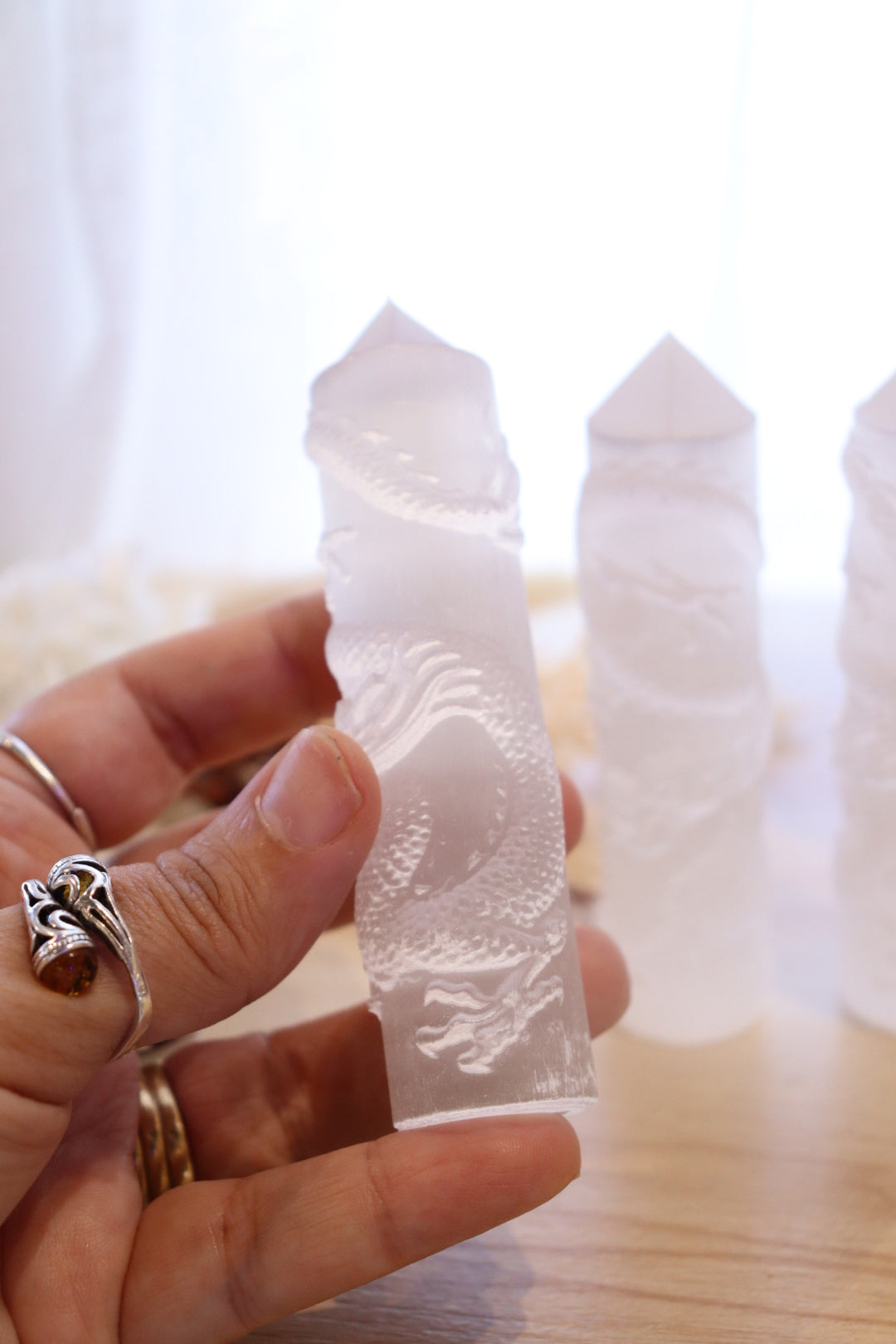 Selenite Point | Dragon