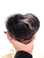 Septarian Heart + Black Metal Stand | 2.65kg