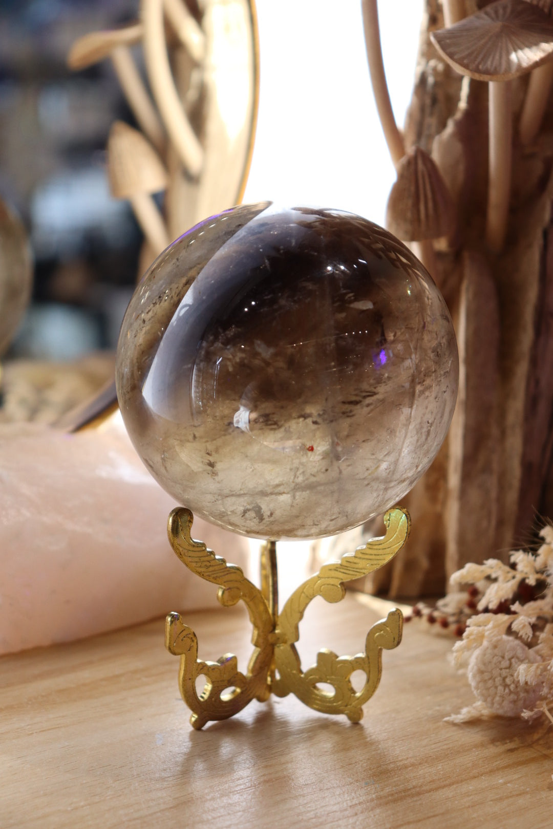 Smokey Quartz Sphere + Stand | 780g