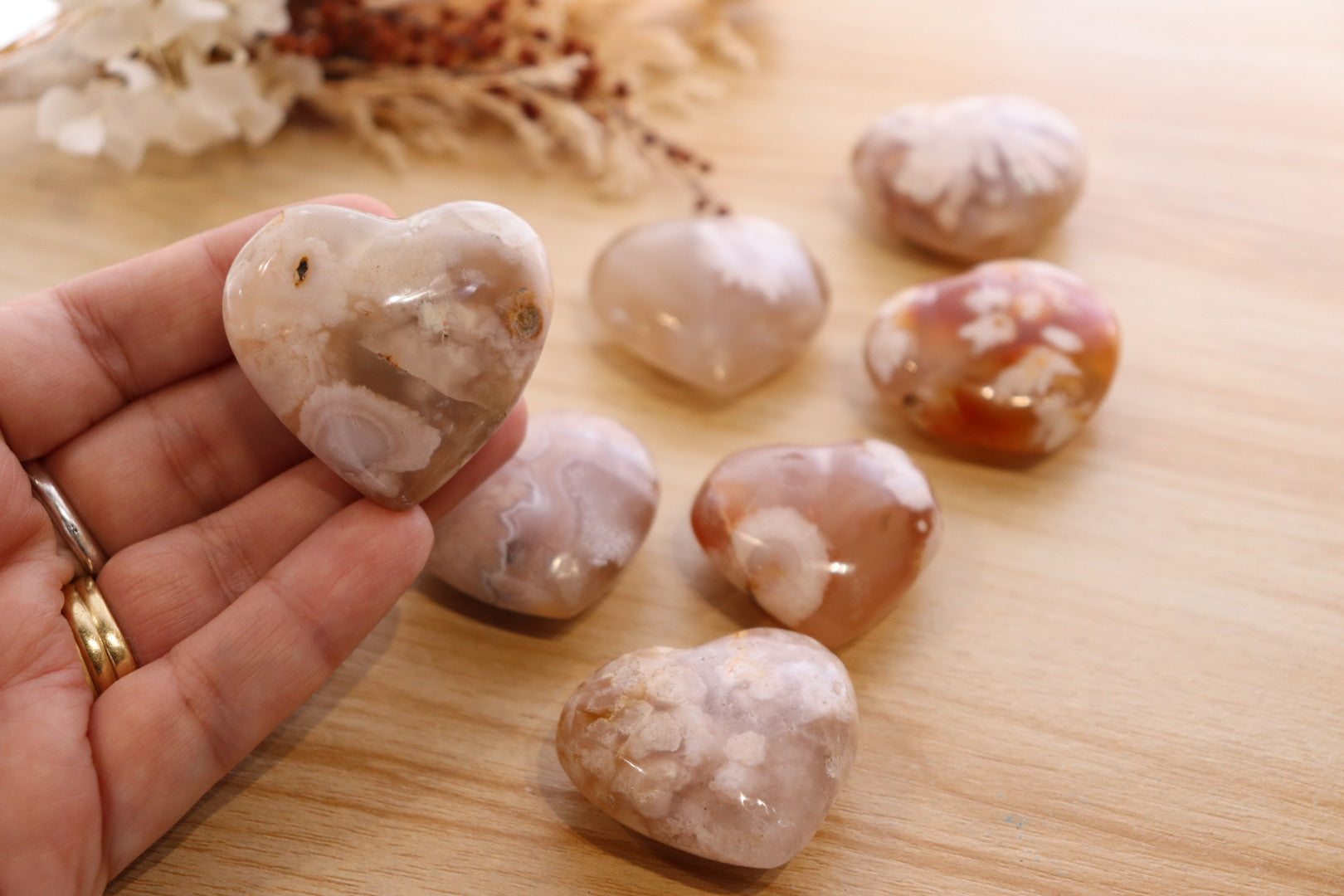 Flower Agate Heart