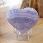 Blue Lace Agate Heart + Stand | 58g