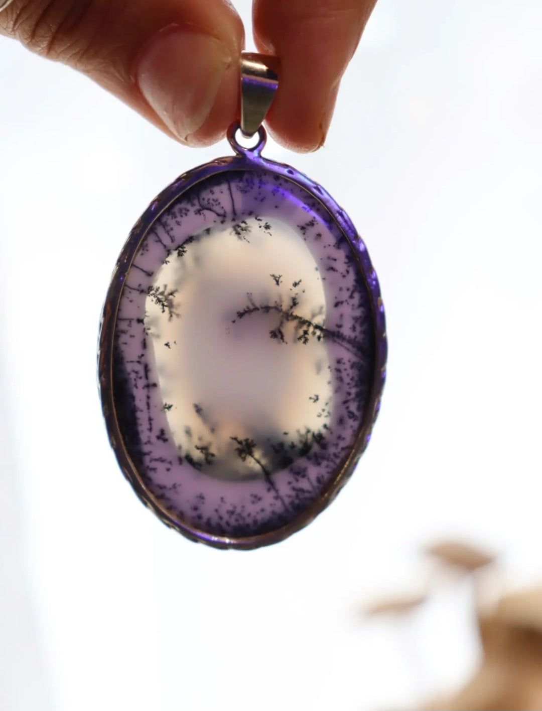 Dendritic Agate Pendant | Oval