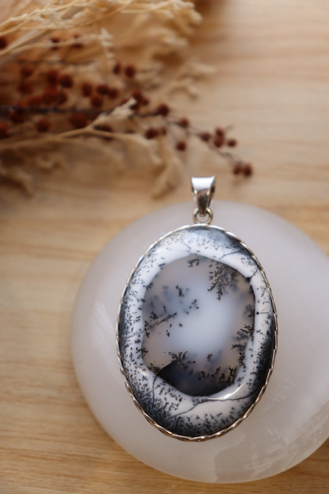 Dendritic Agate Pendant | Oval