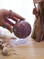 Rhodonite + Smokey Quartz Sphere + Stand | 618g