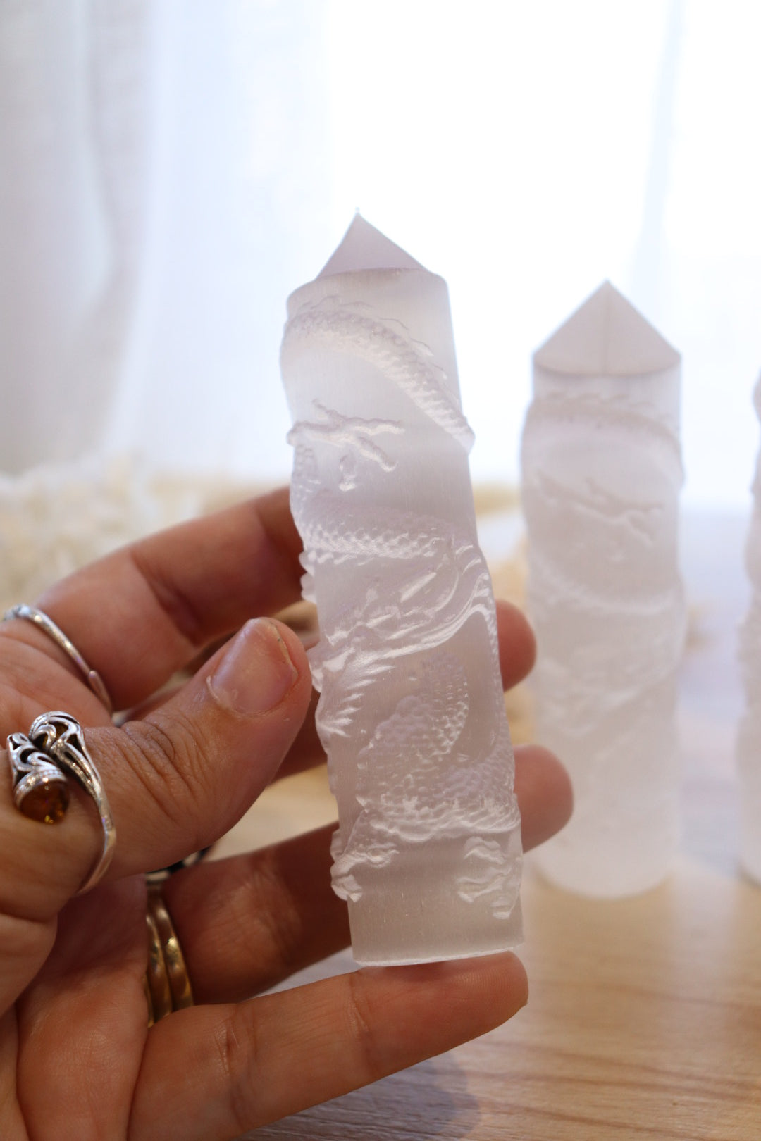 Selenite Point | Dragon