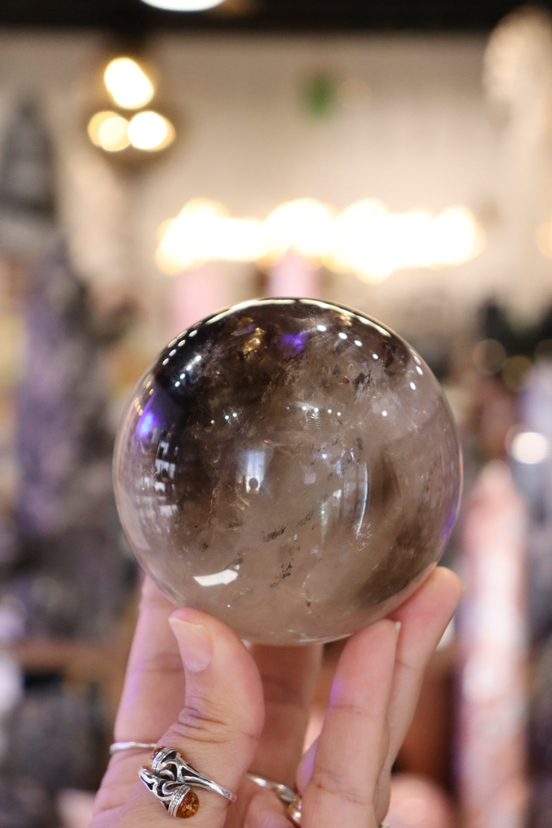 Smokey Quartz Sphere + Stand | 780g