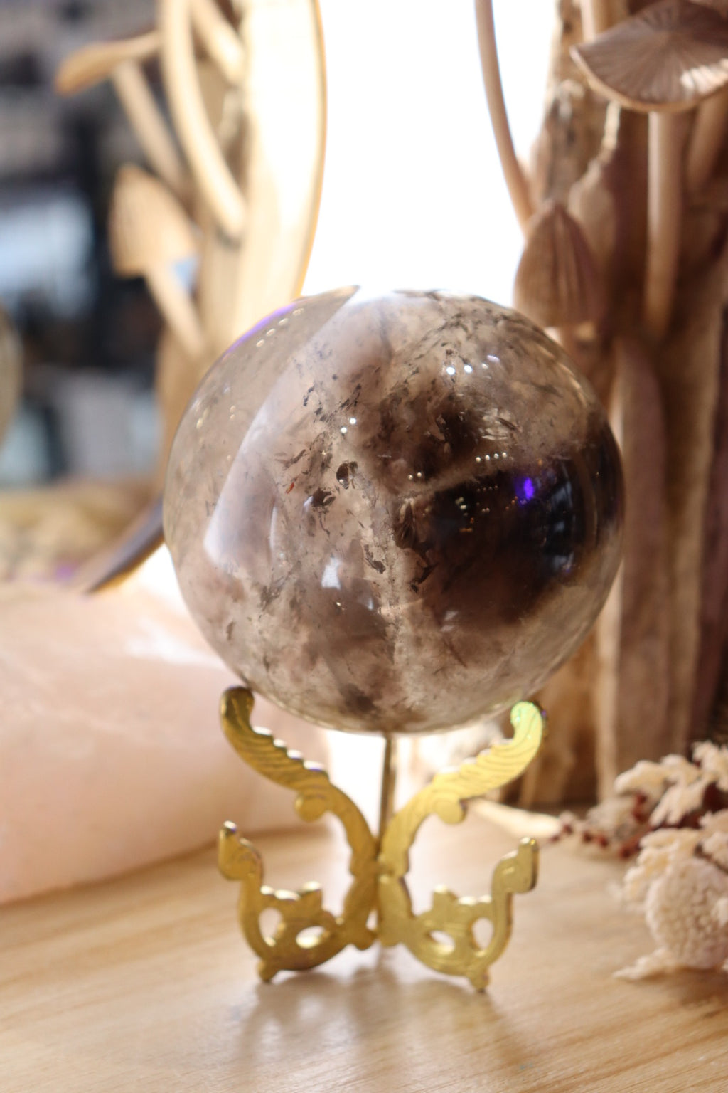 Smokey Quartz Sphere + Stand | 780g
