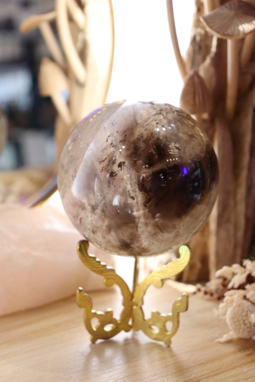 Smokey Quartz Sphere + Stand | 780g