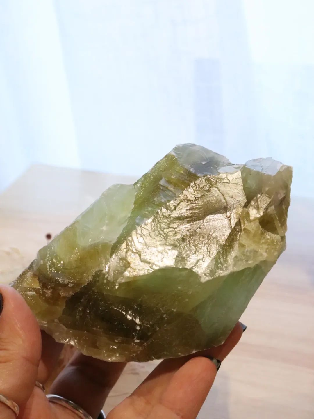 Green Calcite Raw + Stand