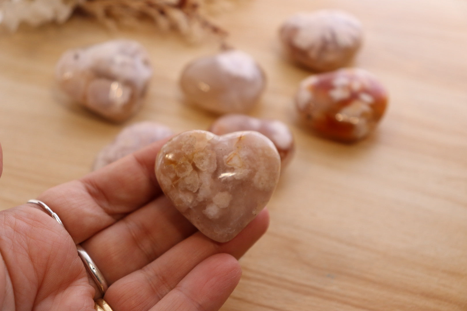 Flower Agate Heart