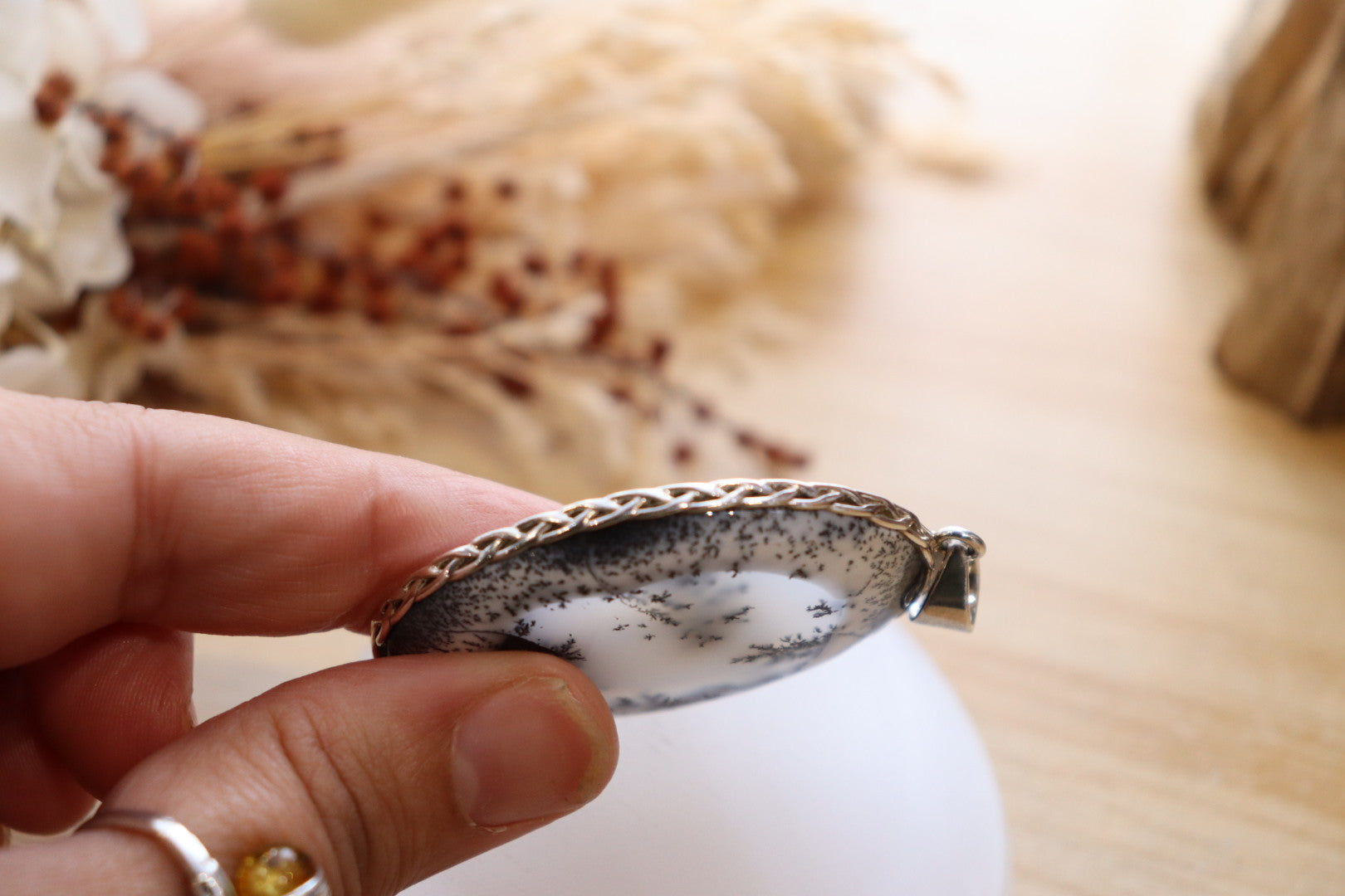 Dendritic Agate Pendant | Oval