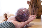 Rhodonite + Smokey Quartz Sphere + Stand | 618g