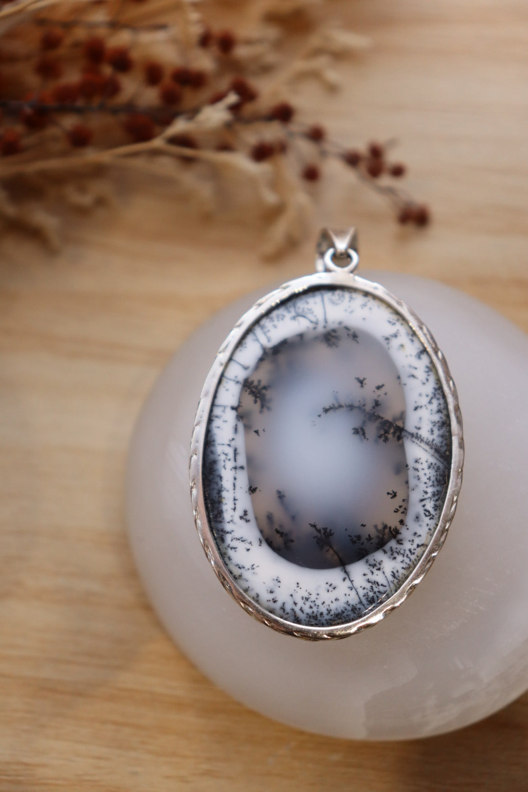 Dendritic Agate Pendant | Oval
