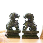 Green Jade Foo Dog Set