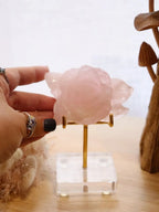 Rose Quartz Rose Carving + Stand | 268g
