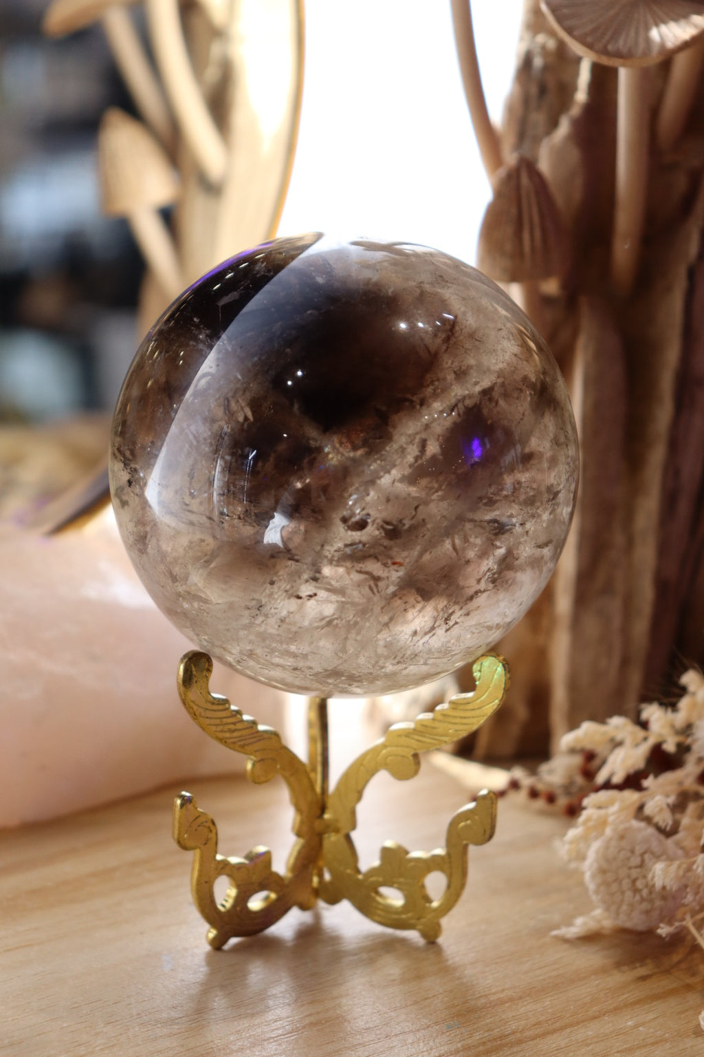 Smokey Quartz Sphere + Stand | 780g