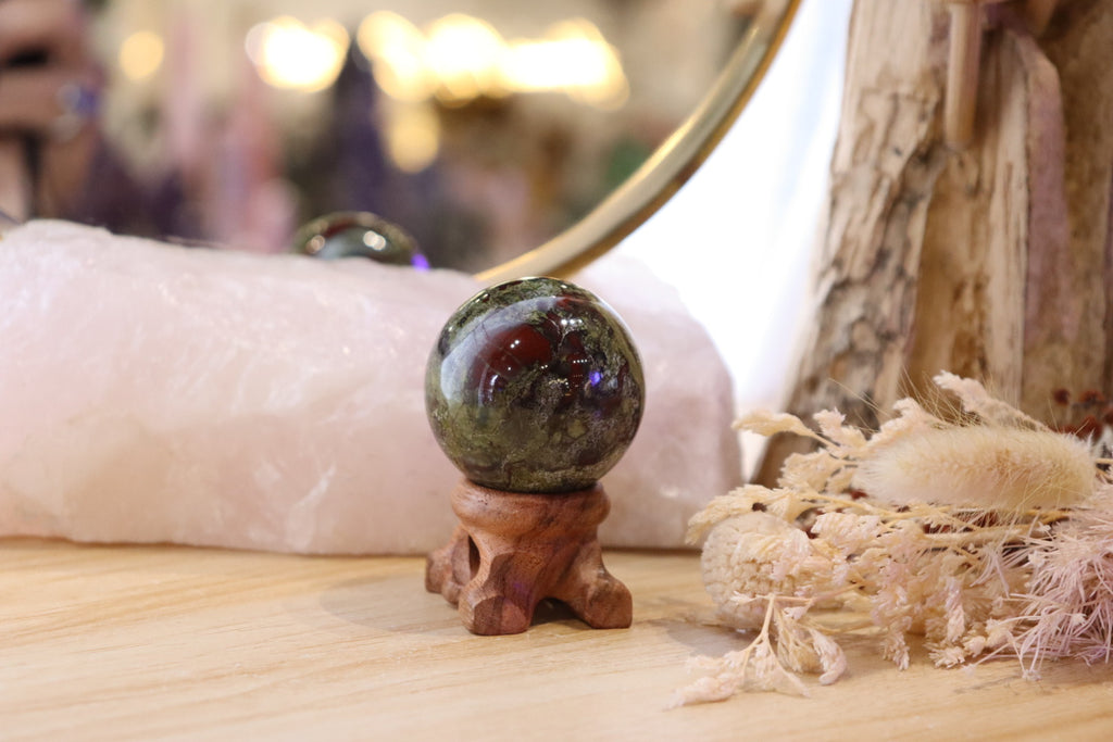 Dragon's Blood Jasper Sphere + Stand | 98g
