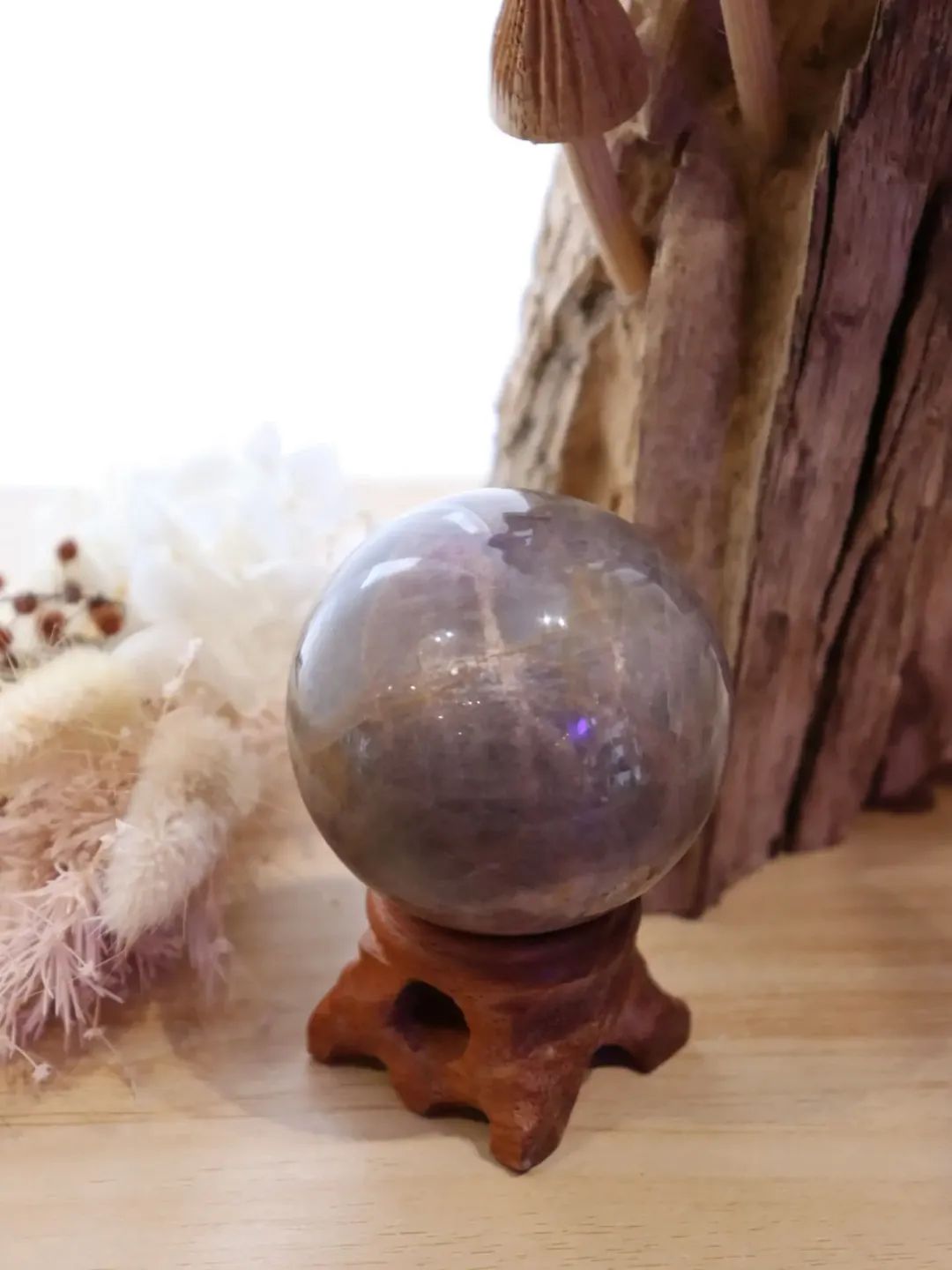 Black Moonstone Sphere + Stand | 230g