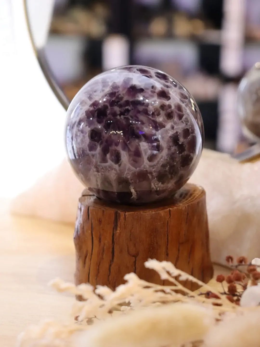 Chevron Amethyst Sphere + Stand | 404g