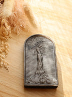 Silver Obsidian Tree of Life Carving