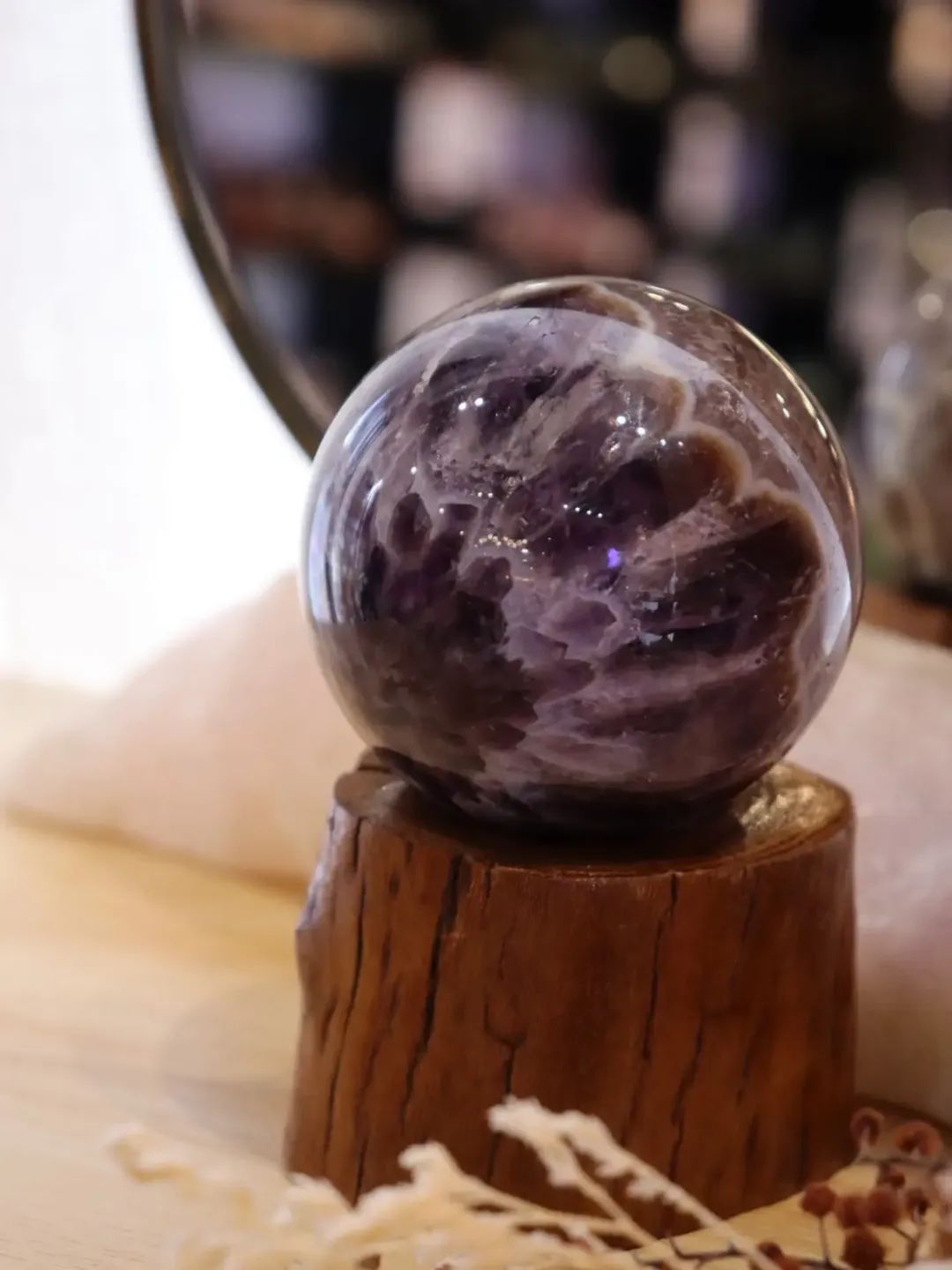Chevron Amethyst Sphere + Stand | 404g