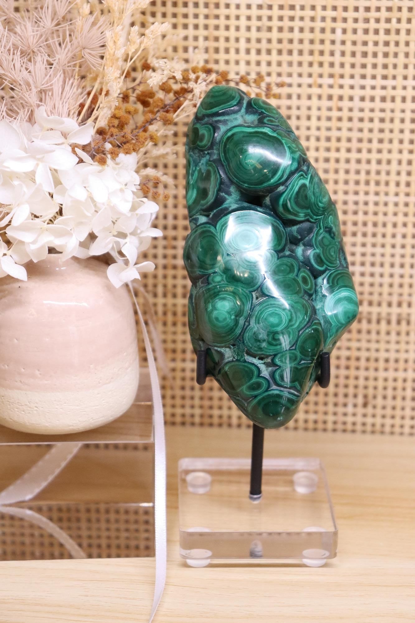 Malachite Specimen + Stand | Polished