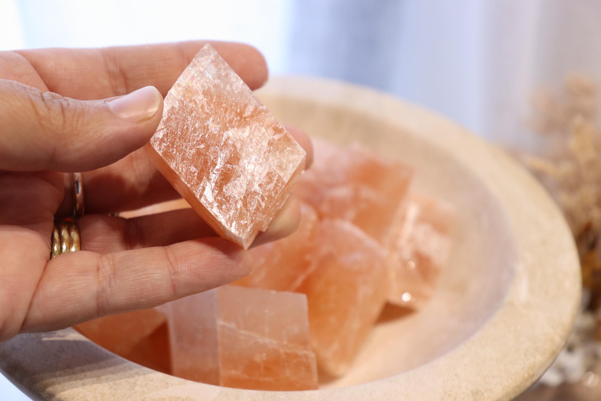 Calcite Rhomb | Optical Orange Calcite Raw