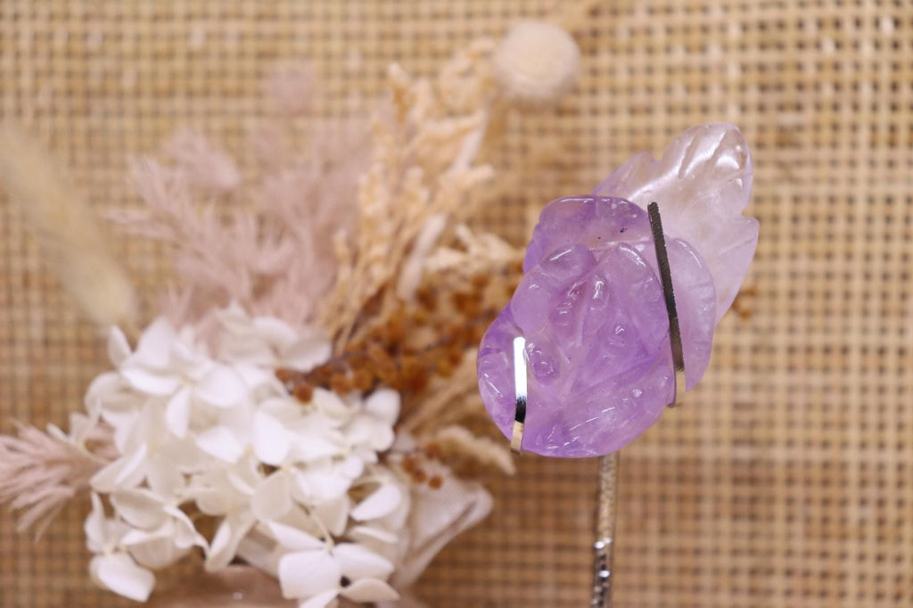 Amethyst Flower Carved + Stand | 67g
