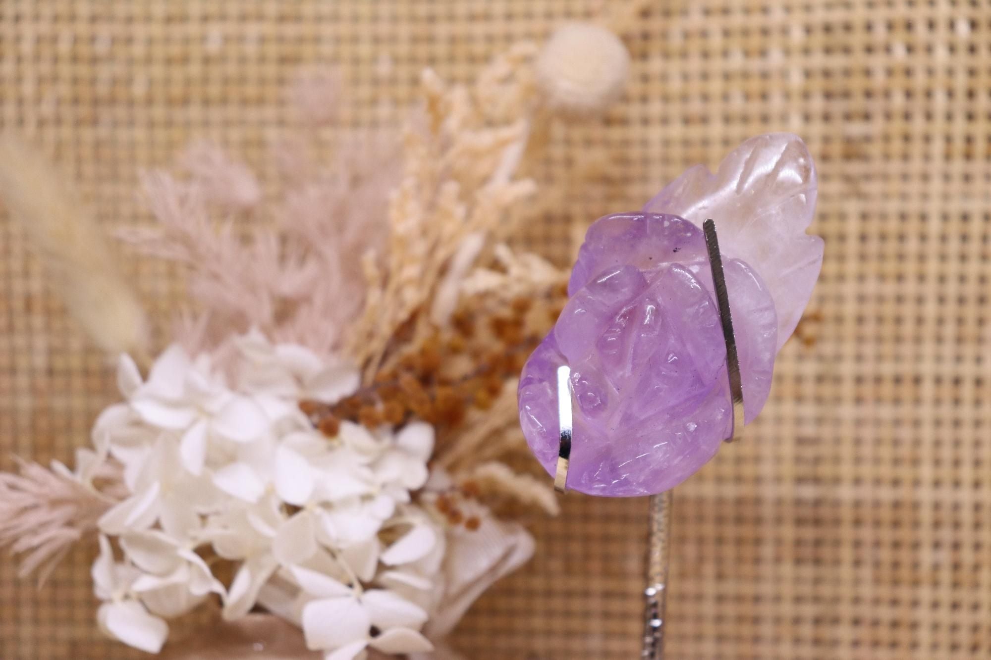 Amethyst Flower Carved + Stand | 67g