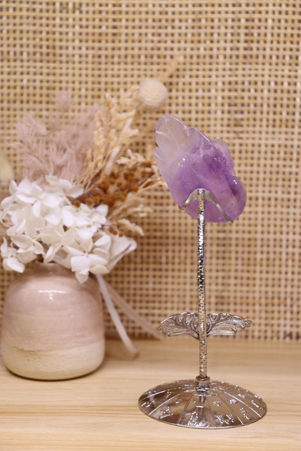 Amethyst Flower Carved + Stand | 67g