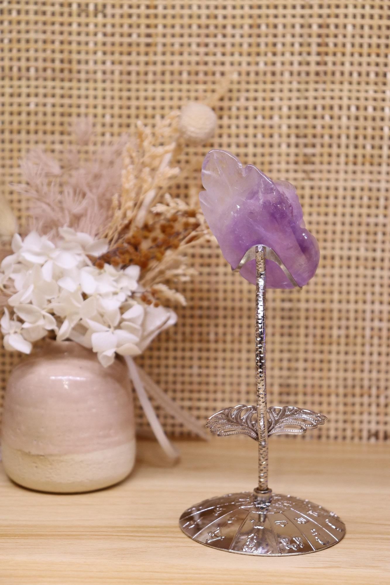 Amethyst Flower Carved + Stand | 67g