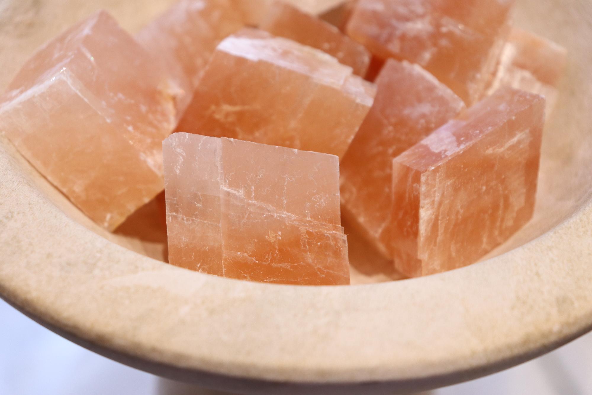 Calcite Rhomb | Optical Orange Calcite Raw