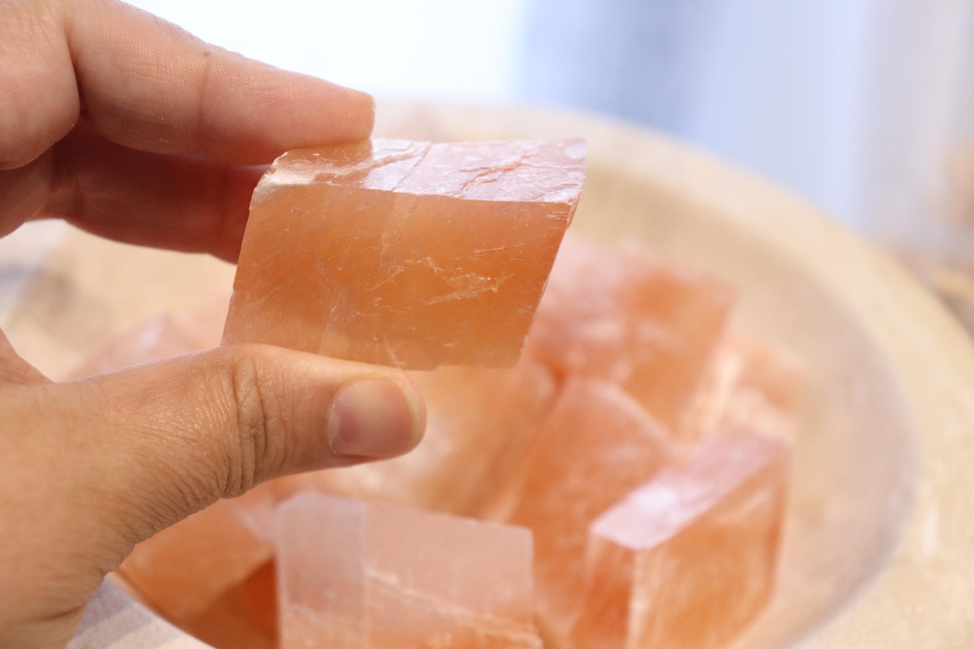 Calcite Rhomb | Optical Orange Calcite Raw