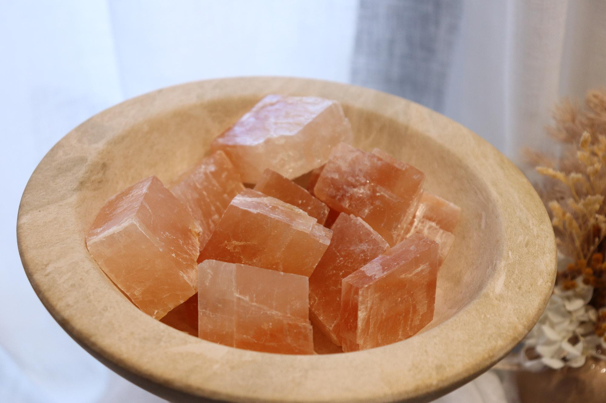 Calcite Rhomb | Optical Orange Calcite Raw