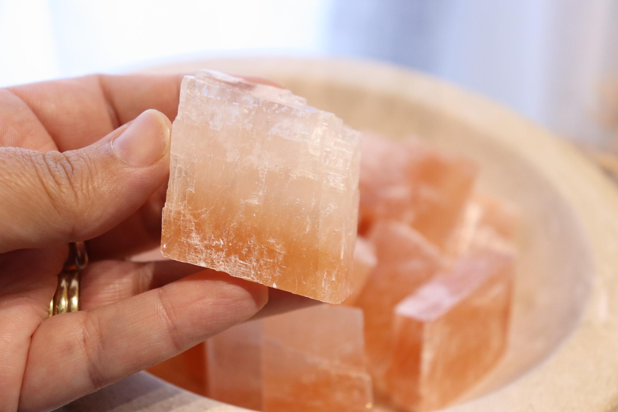 Calcite Rhomb | Optical Orange Calcite Raw