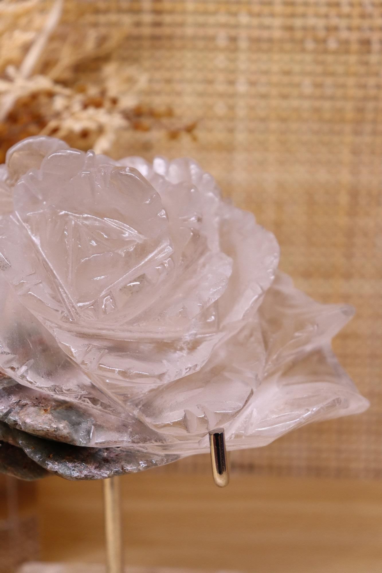 Garden Quartz Flower Carving + Stand | 553g