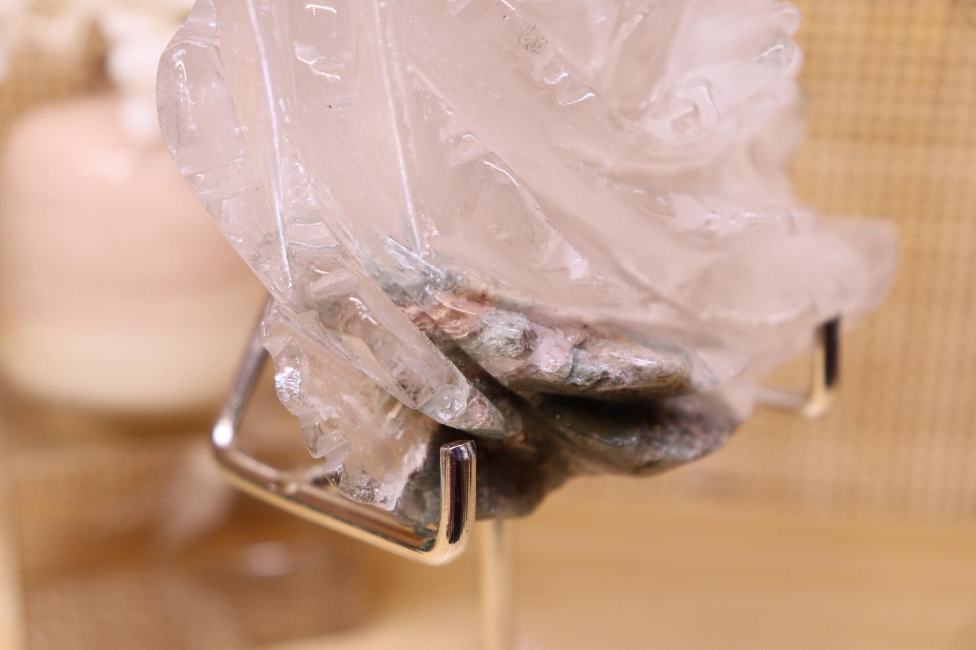 Garden Quartz Flower Carving + Stand | 553g
