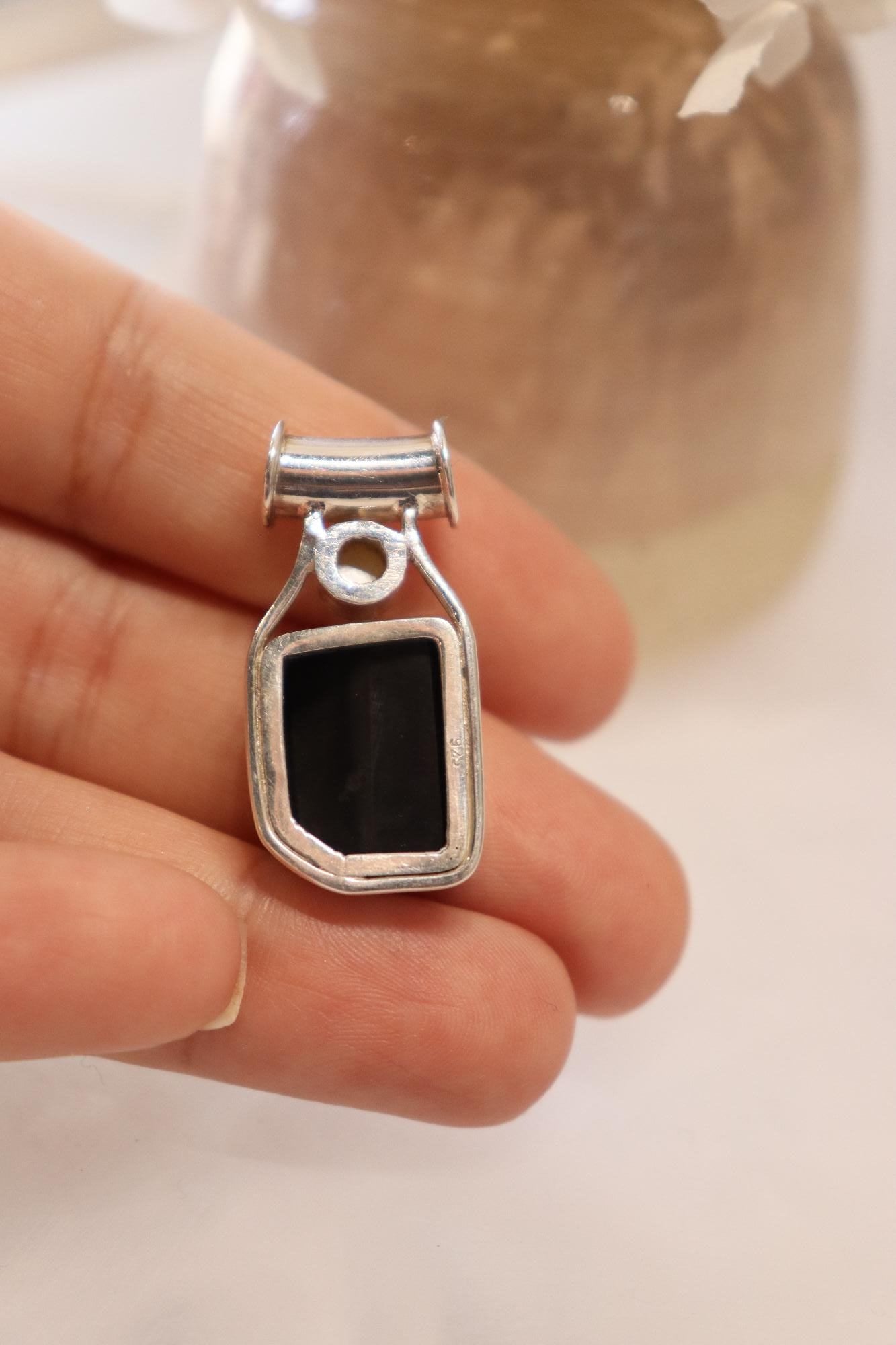 Shungite & Pearl Pendant
