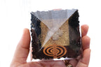 Orgonite Pyramid | Shungite & Clear Quartz | Chakra Symbol