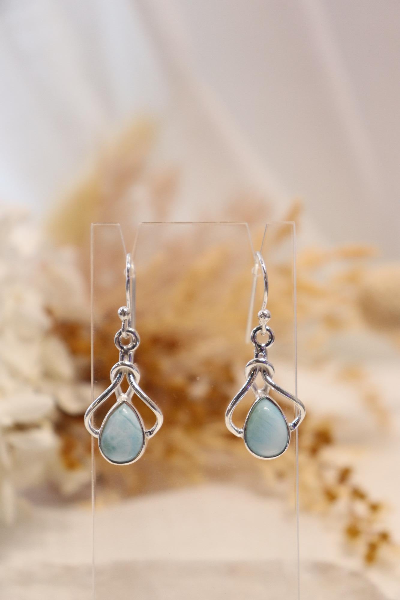 Larimar Earrings | Dangle Knot