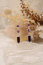 Amethyst Earrings | Triple Drop Set