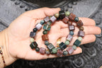 Ocean Jasper Cubed Bracelet | 8mm Round + 10mm Cube