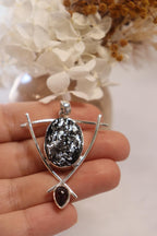 Shungite & Garnet Pendant