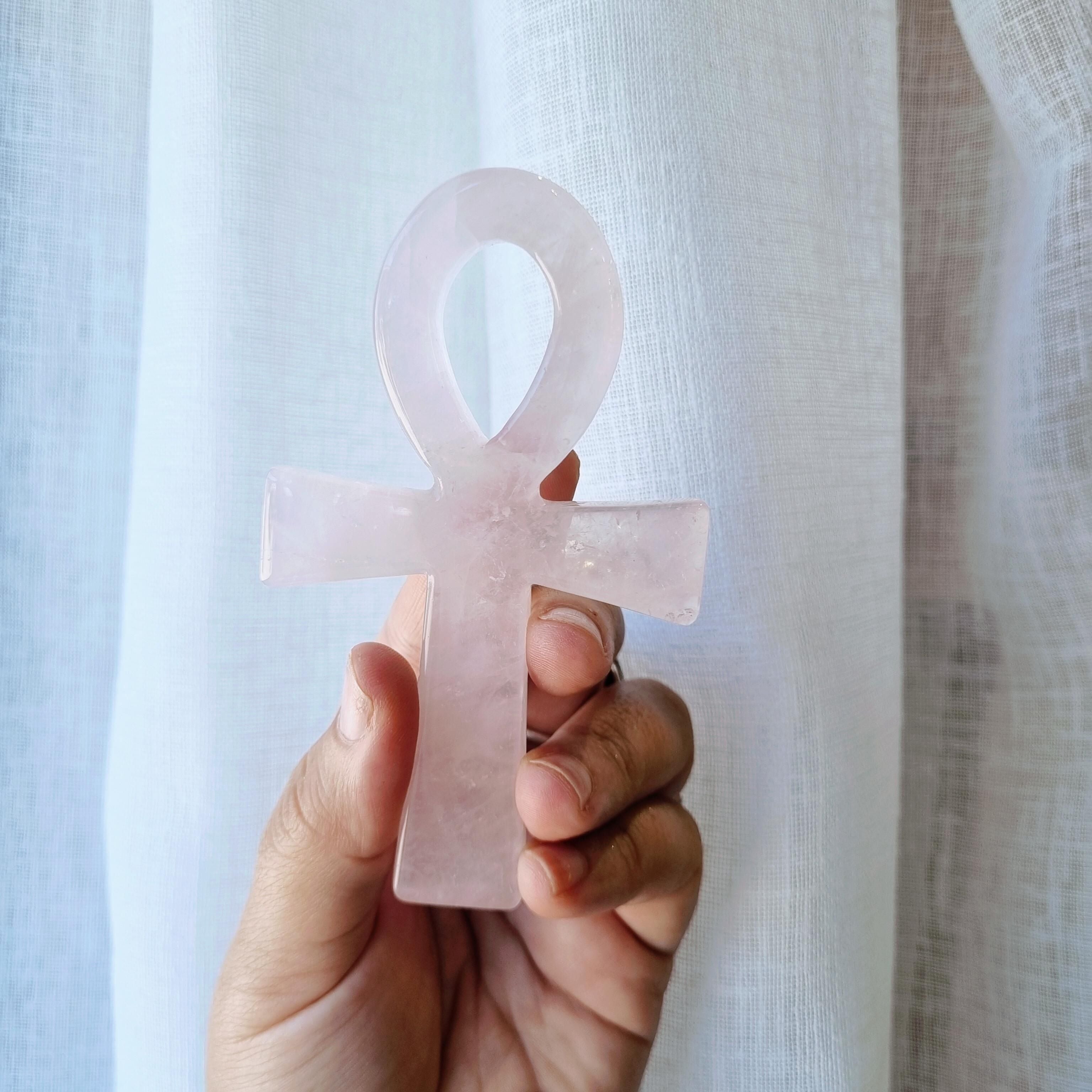 Ankh Carving | Rose Quartz
