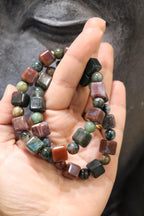 Ocean Jasper Cubed Bracelet | 8mm Round + 10mm Cube